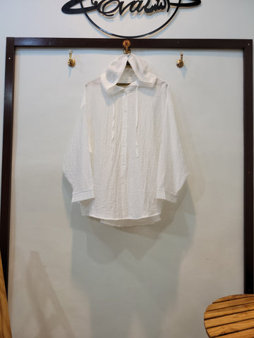 Summer Hoodie Baggy Top (White)