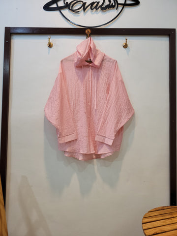 Summer Hoodie Baggy Top (Pink)