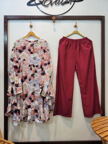 Daffodil Floral (Maroon)