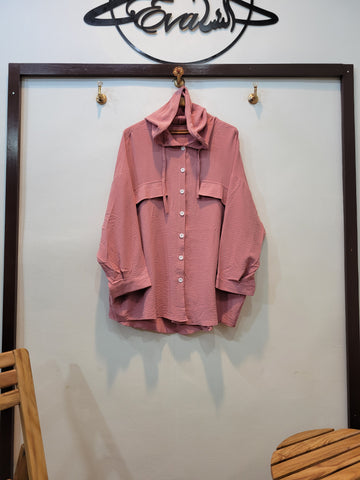 Lotus Hoodie Top (Pink)