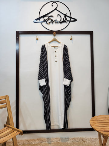 Abaya (White Striped)