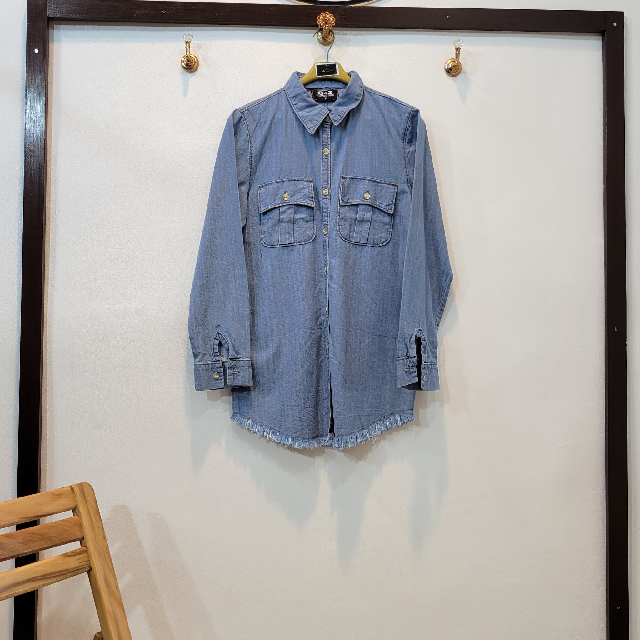 Denim Shirt ripped ( light blue )