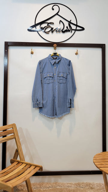 Denim Shirt ripped ( light blue )