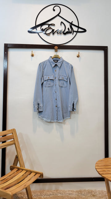 Denim Shirt ripped ( Sky blue)