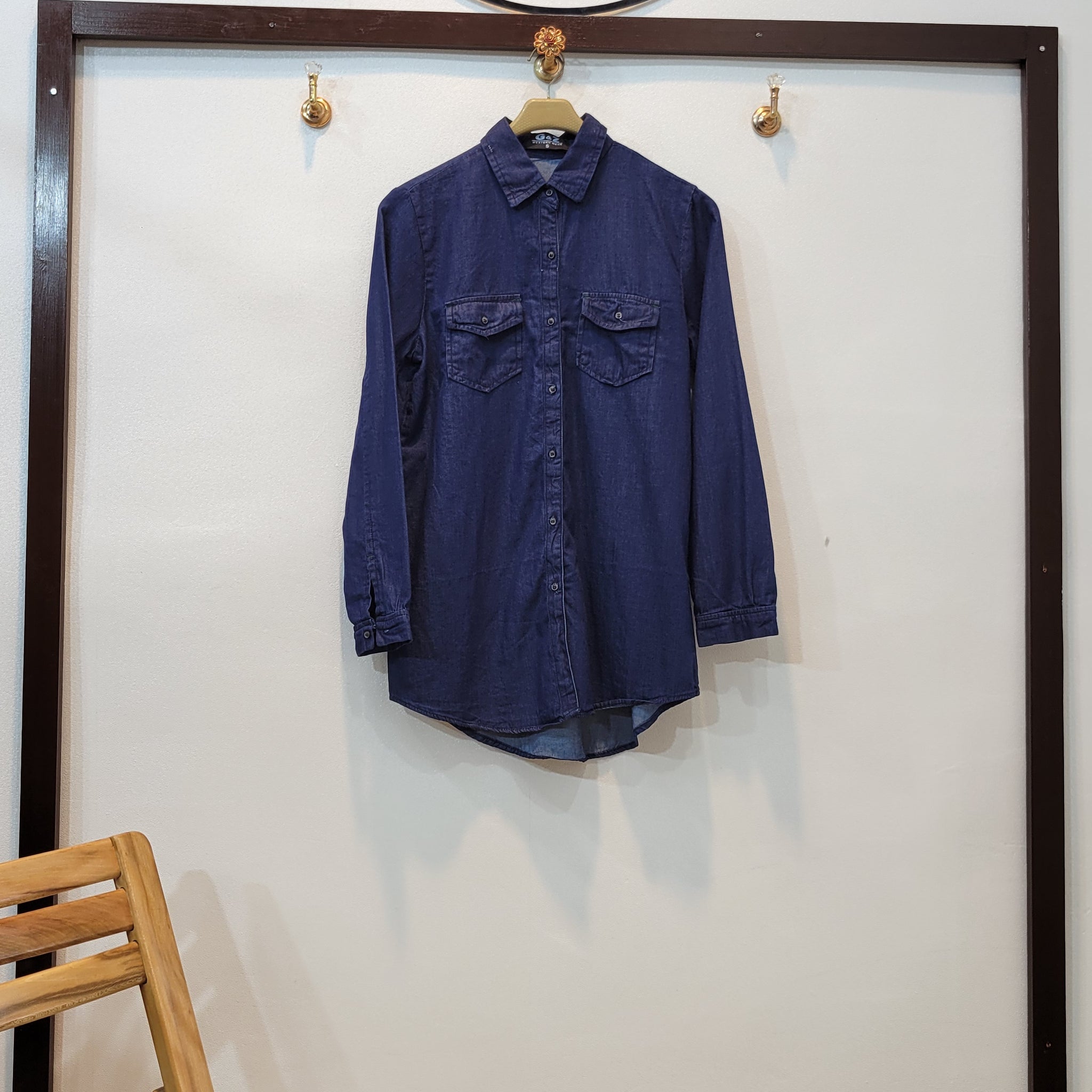 Denim Shirt plain (dark blue)