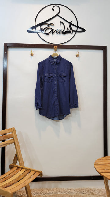 Denim Shirt plain (dark blue)