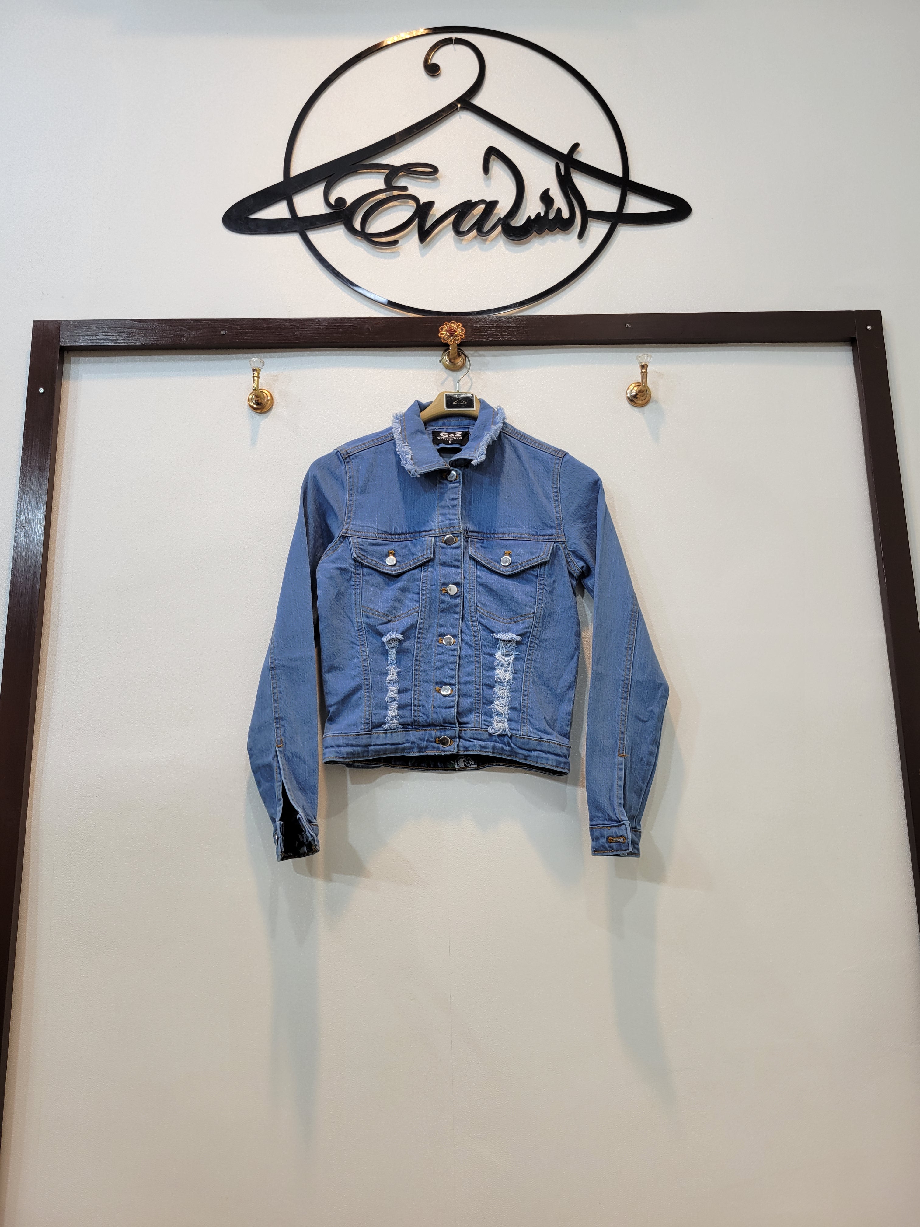 Short Body jacket ripped (Light blue)