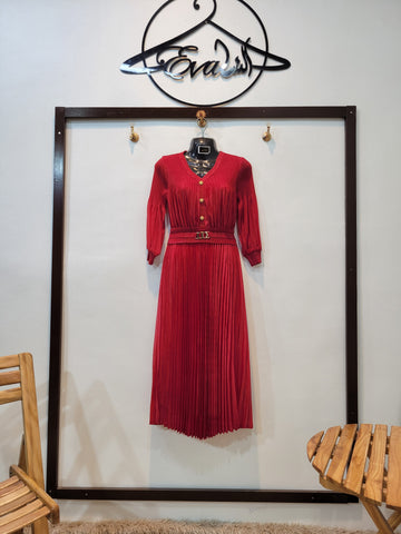 Korean Shine frock (Red)