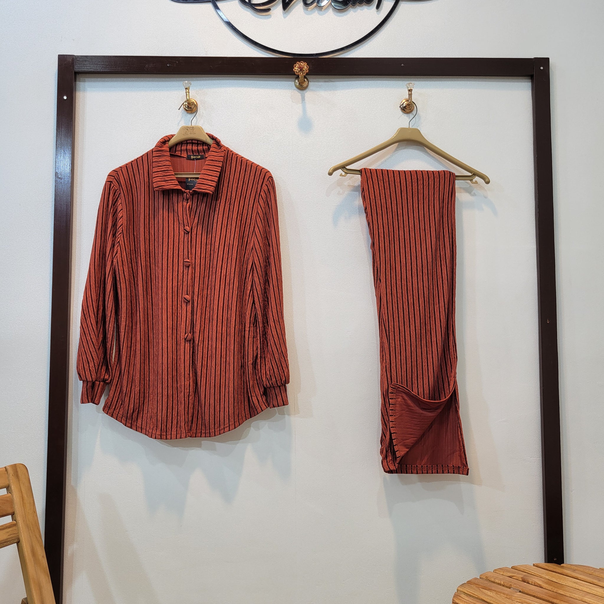 Trendy Striped coord (Rust)