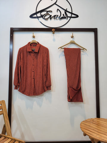 Trendy Striped coord (Rust)