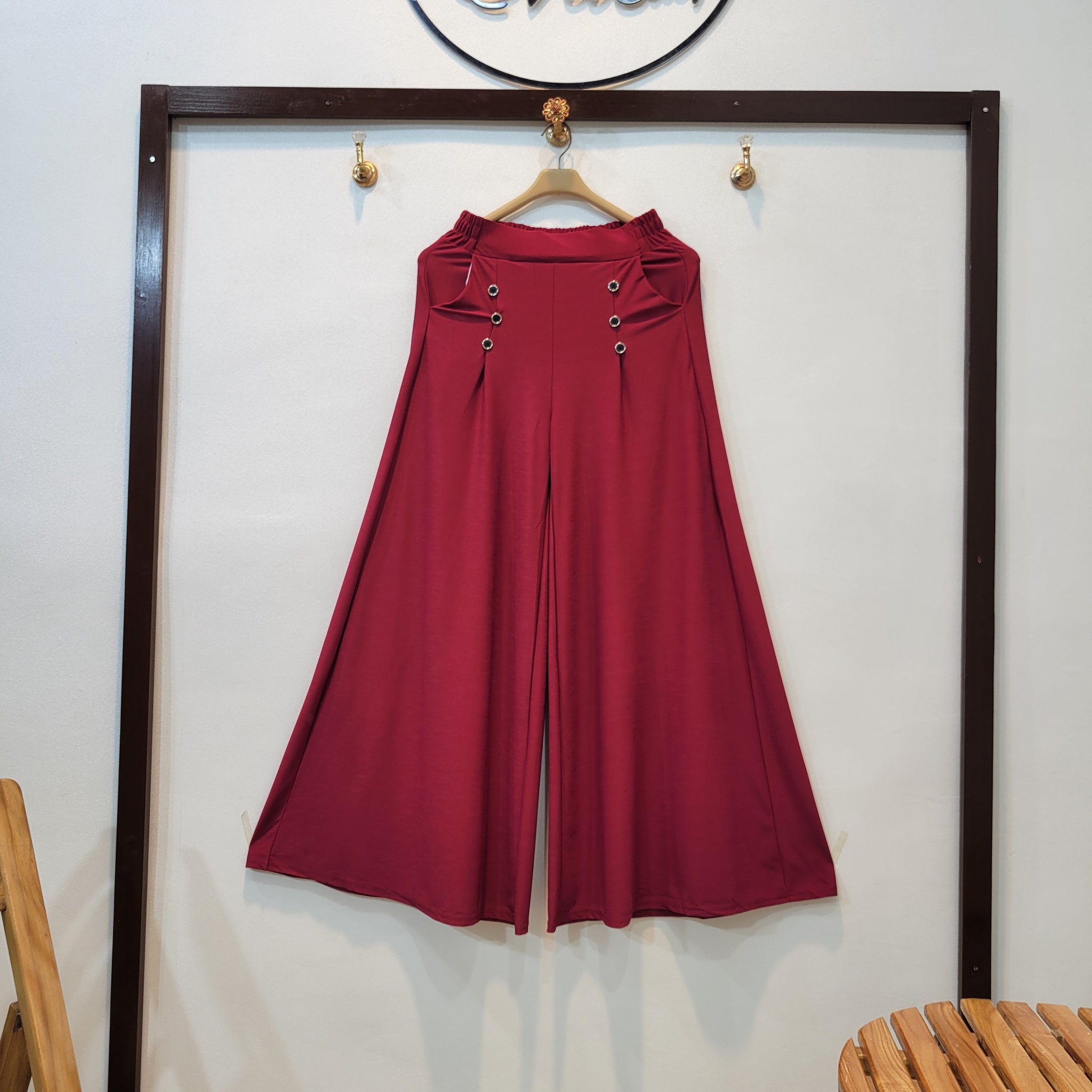 6 Button Jersey Flapper (Maroon)