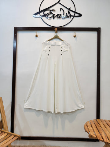 6 Button Jersey Flapper (White)