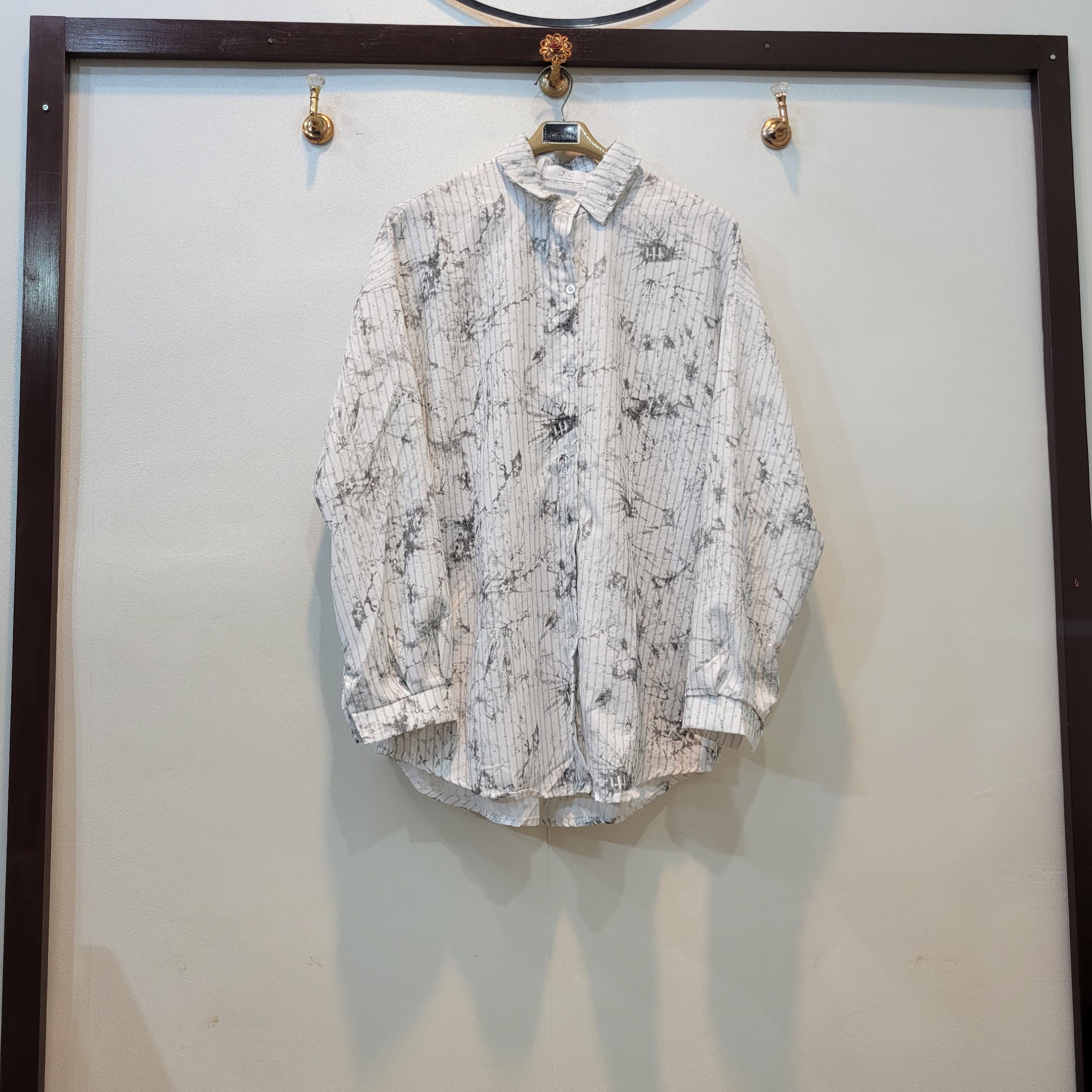 Baggy Tie dye Front Open tops (White)