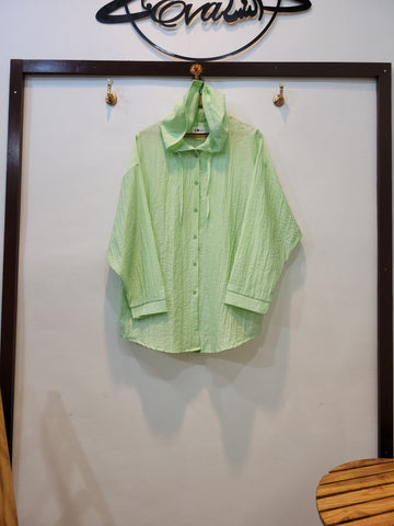 Summer Hoodie Baggy Top (Green)