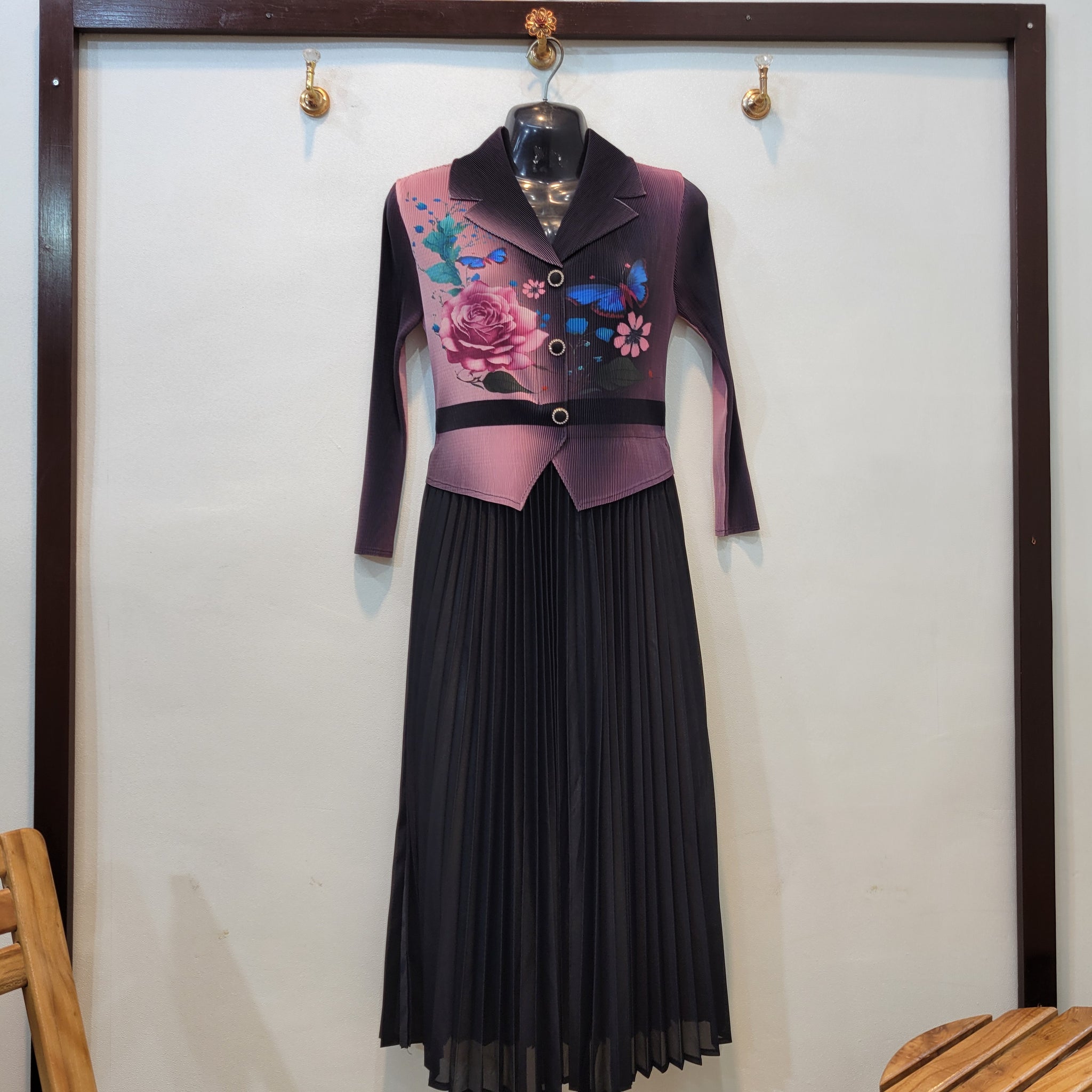 Korean Butterfly Frock (Black)