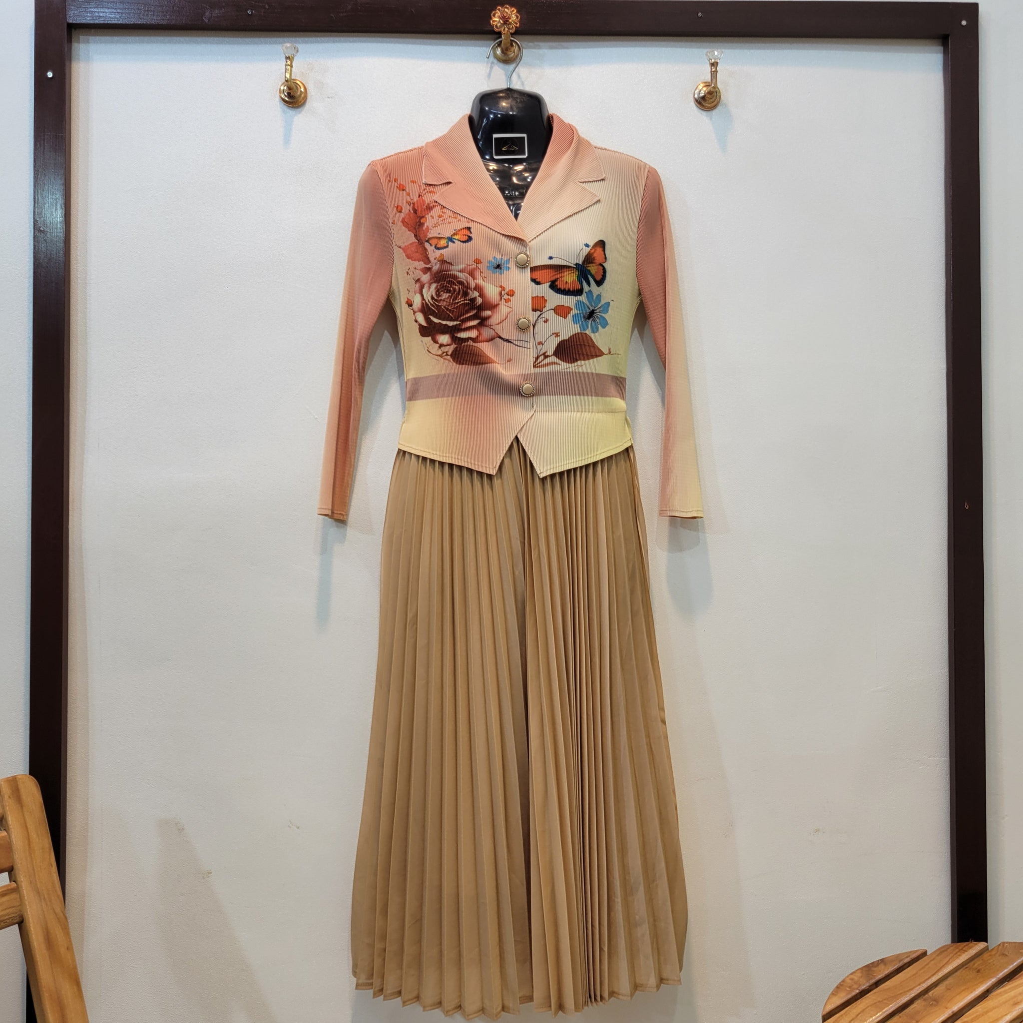 Korean Butterfly Frock (Beige)
