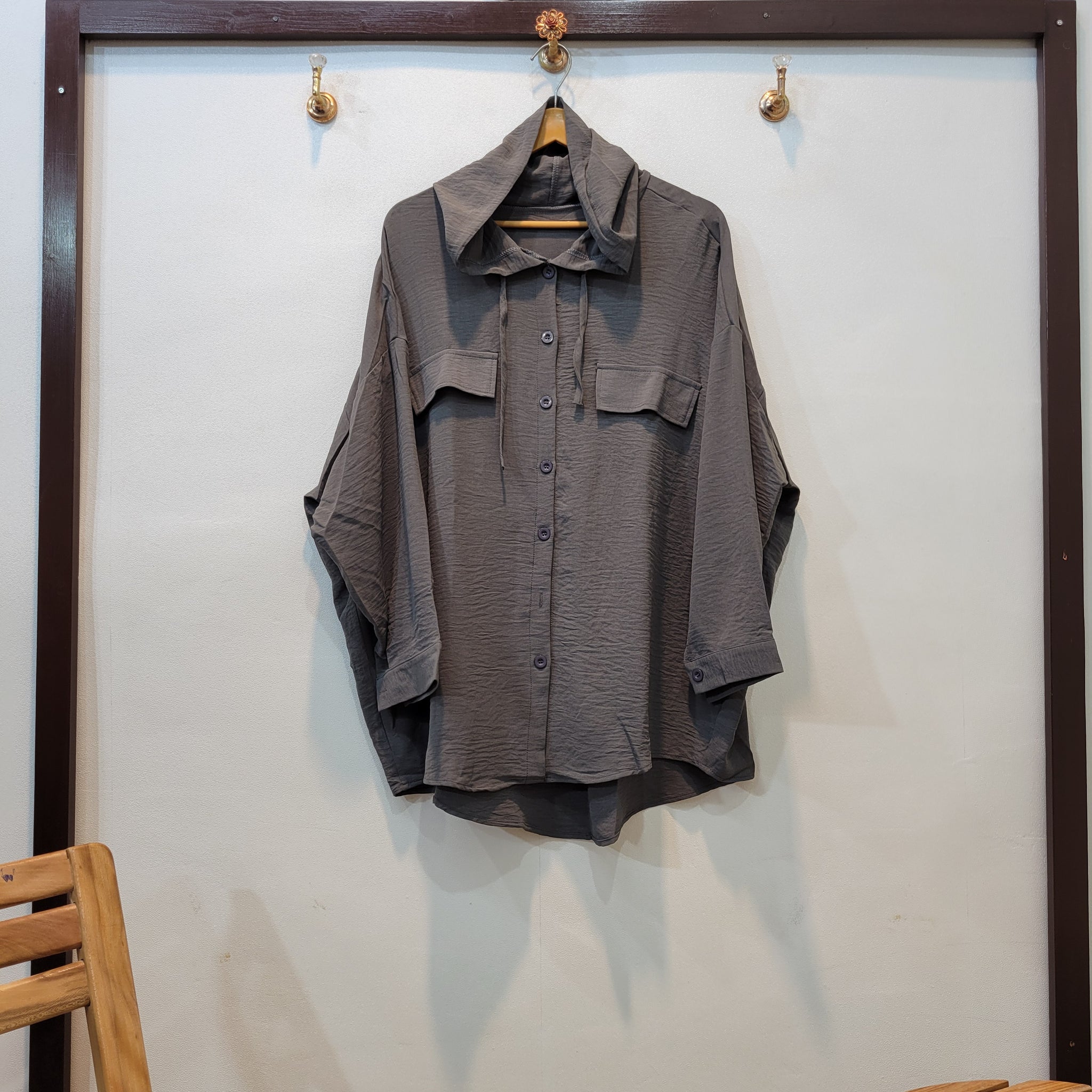 Lotus Hoodie Top (Grey)