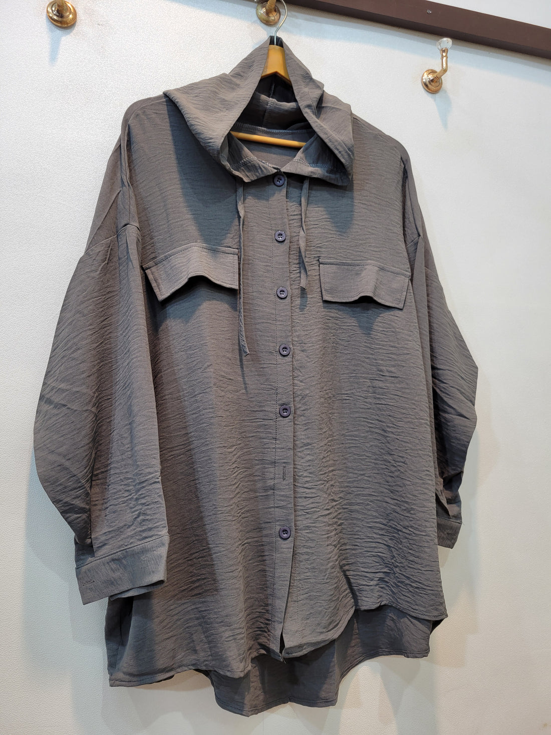 Lotus Hoodie Top (Grey)