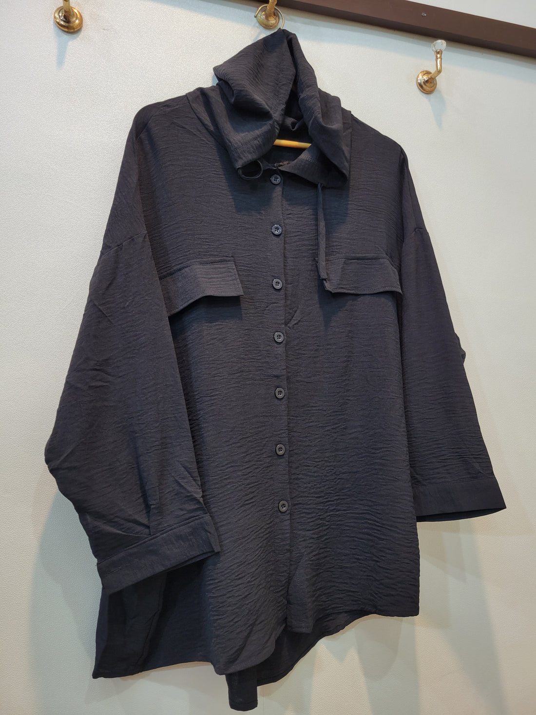 Lotus Hoodie Top (Black)