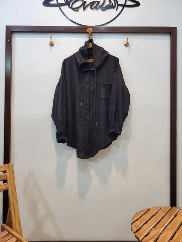 High Hoodie Top (Black)