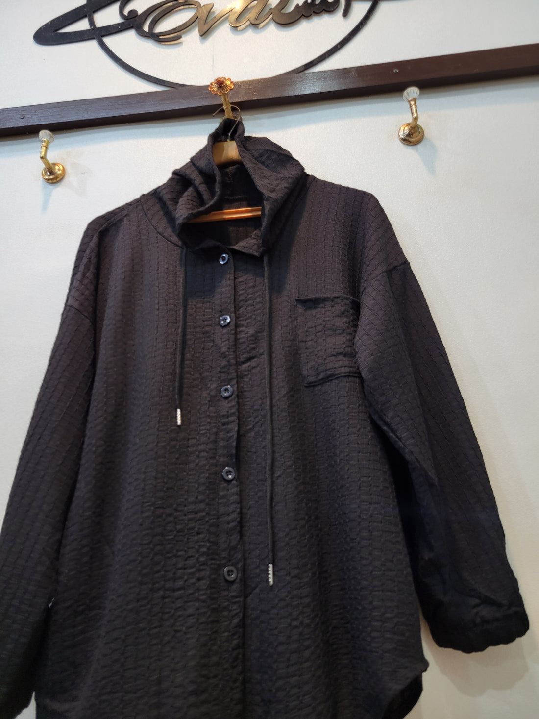 High Hoodie Top (Black)