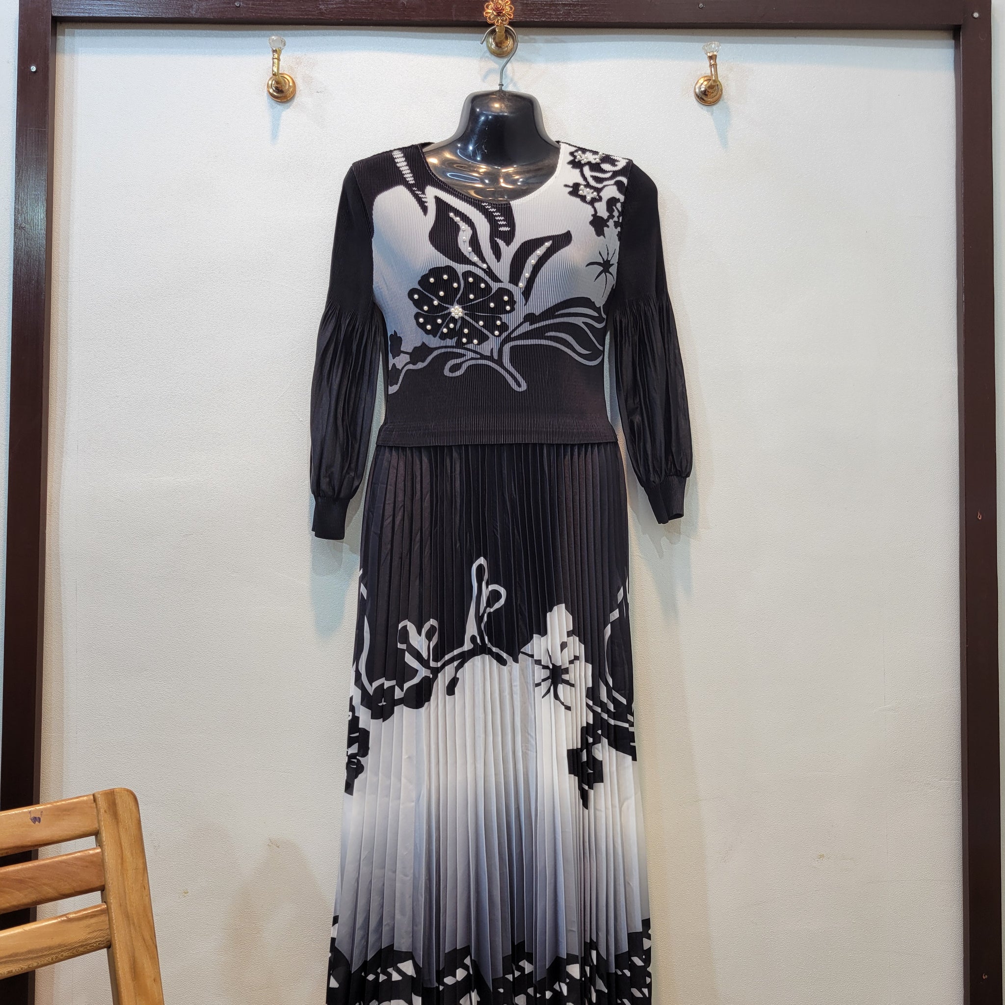 Korean Pearl Frock (Black)