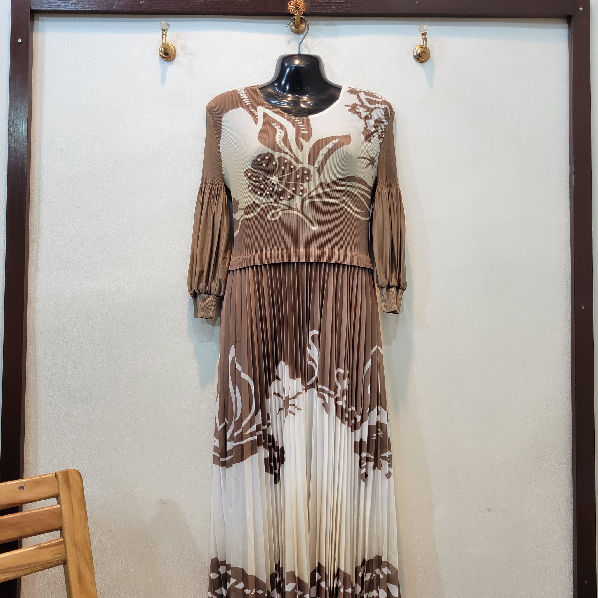 Korean Pearl Frock (Brown)
