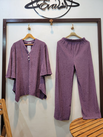 Stylish Button Coord (Purple)