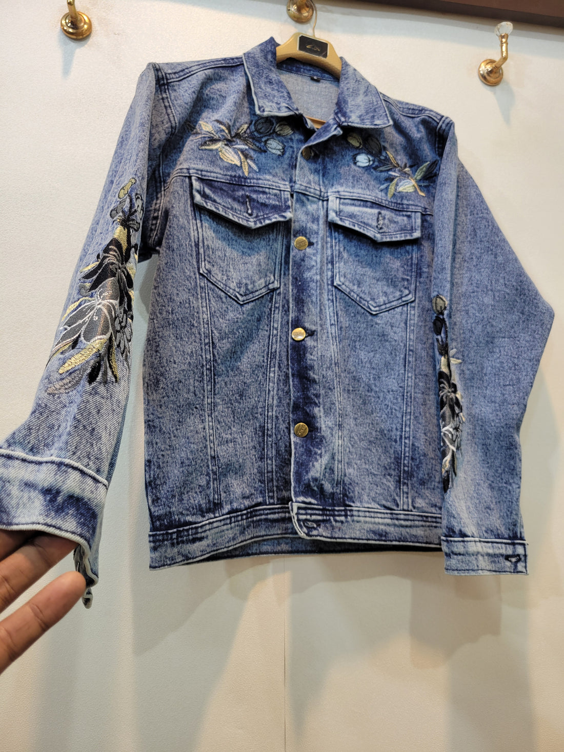 Denim Emb Jacket (Rose)