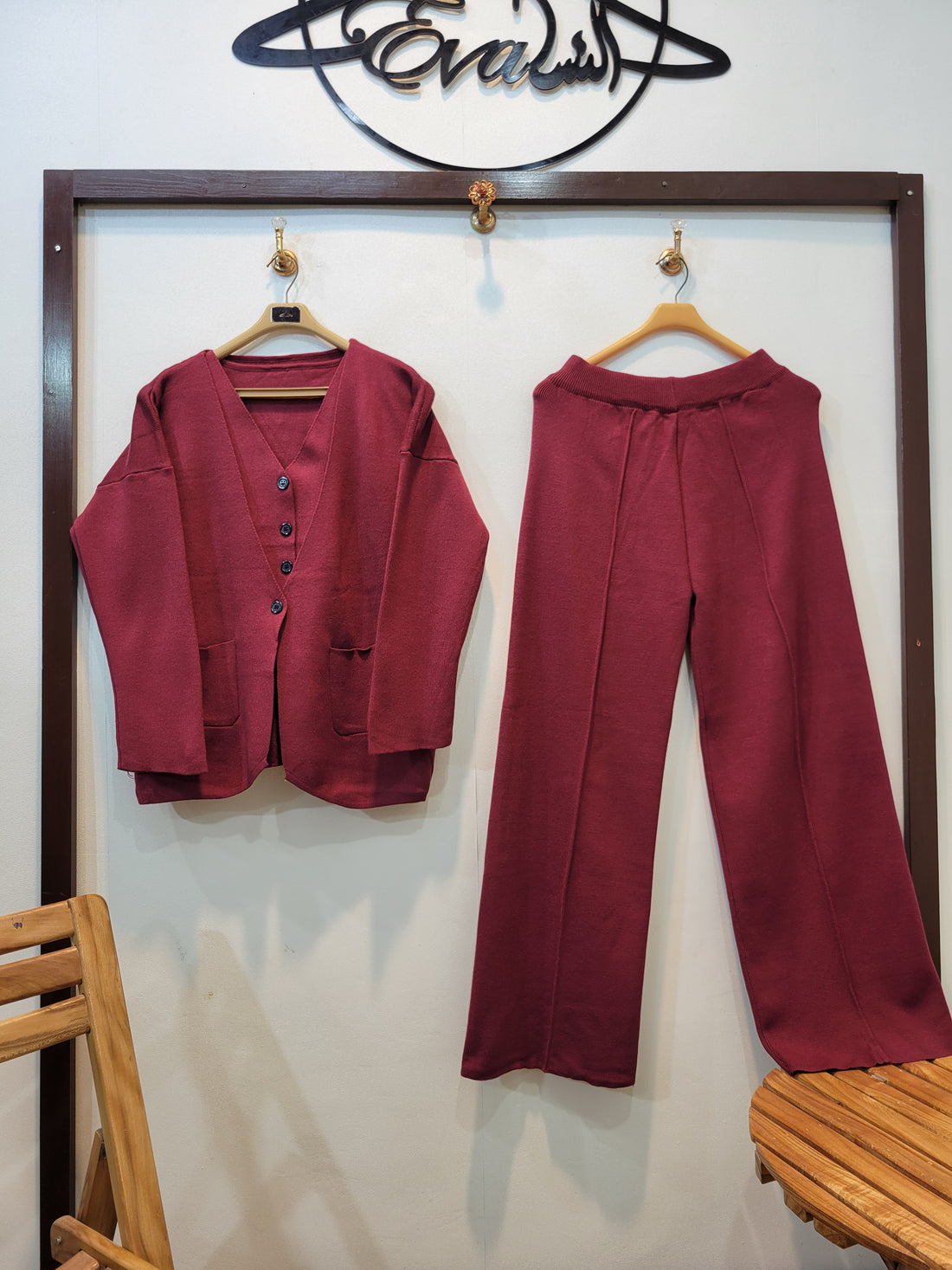 Trio Wool Coord (Maroon)