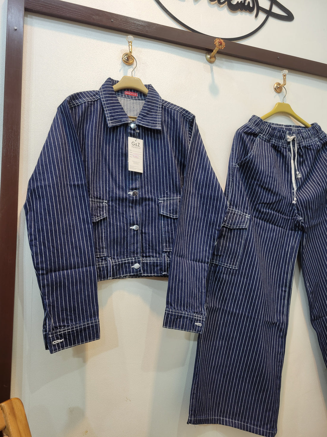 Women Premium Denim Jacket Cargo Set