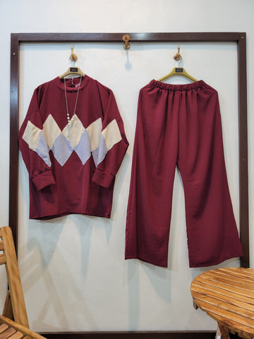 Modern Cut Coord (Maroon)