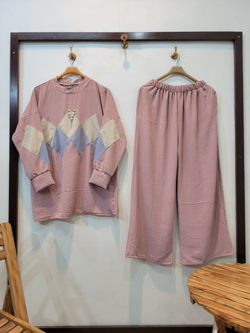 Modern Cut Coord (Pink)